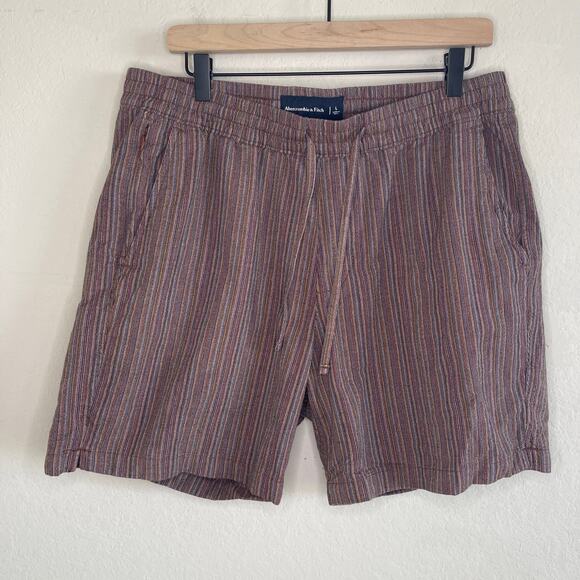 Abercrombie Mens Textured Pull-on Shorts Multicolor - Size L - Picture 1 of 5